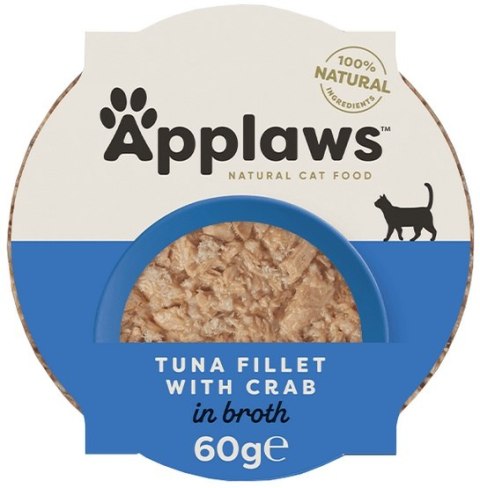 Applaws miseczka dla kota Filet z Tuńczyka z Krabami 60g na wyjazdy