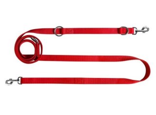CHABA Smycz taśma regulowana - 10mm, max 260cm czerwona dla małych psów i szczeniąt