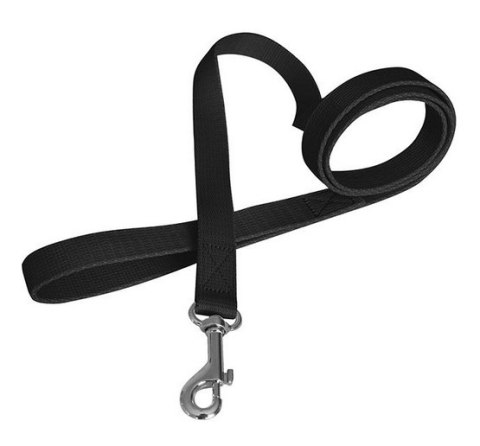 CHABA Smycz taśma - 10mm czarna dla małych psów, szczeniaków