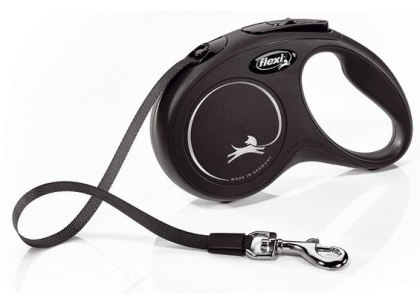 Flexi New Classic Smycz taśma S 5m do 15 kg, czarna