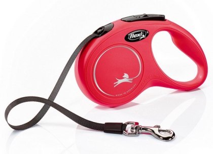 Flexi New Classic Smycz taśma S 5m do 15kg, czerwona