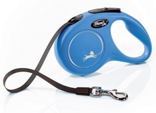 Flexi New Classic Smycz taśma S 5m do 15kg, niebieska