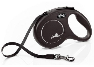 Flexi New Classic Smycz taśma M 5m do 25kg, czarna