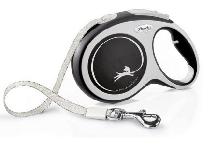 Flexi New Comfort Smycz taśma L 8m do 50kg, czarna