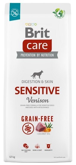 Brit Care Grain Free Sensitive Venison 12kg, bezzbożowa
