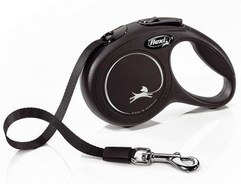 Flexi New Classic Smycz taśma XS 3m do 12kg, czarna