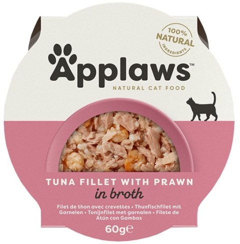 Applaws miseczka dla kota Filet z Tuńczyka z Krewetkami 60g na wyjazdy