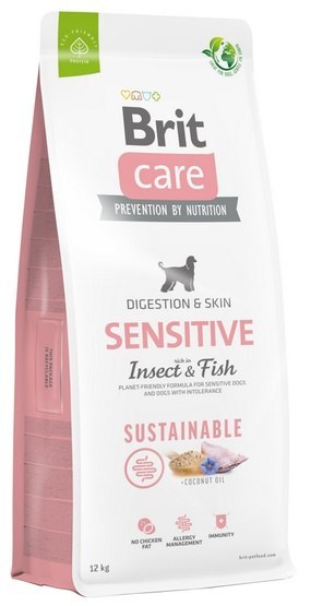 Brit Care Sustainable Sensitive Insect & Fish 12kg, bezzbożowa, dla psów o wrażliwej skórze i sierści