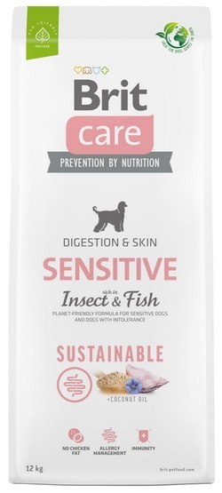 Brit Care Sustainable Sensitive Insect & Fish 12kg, bezzbożowa, dla psów o wrażliwej skórze i sierści