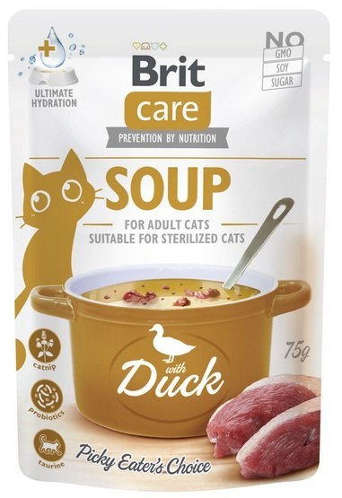 Brit Care Cat Zupa, kaczka saszetka 75g