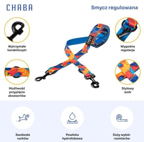 CHABA Smycz regulowana taśmowa M 20mm/2,6m Aussie