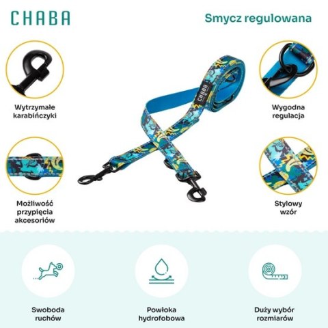 CHABA Smycz regulowana taśmowa S 16mm/2,6m Carnival