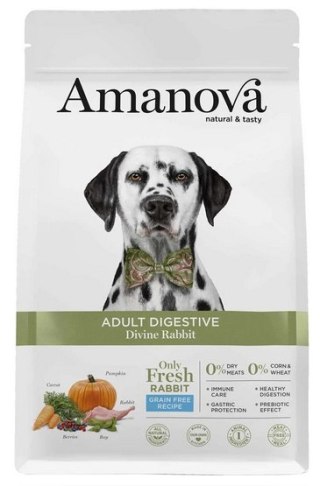 Amanova Dog Adult Digestive Divine - królik 10kg, hypoalergiczna