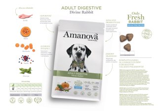 Amanova Dog Adult Digestive Divine - królik 10kg, hypoalergiczna