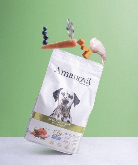 Amanova Dog Adult Digestive Divine - królik 10kg, hypoalergiczna