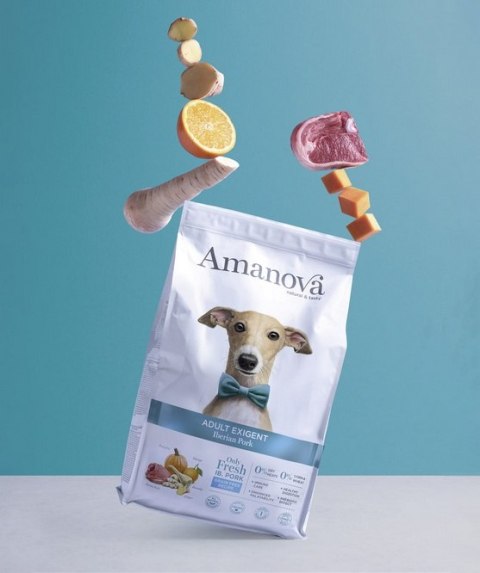 Amanova Dog Adult Exigent Iberian- wieprzowina 10kg, dla psów z wrażliwym brzuszkiem