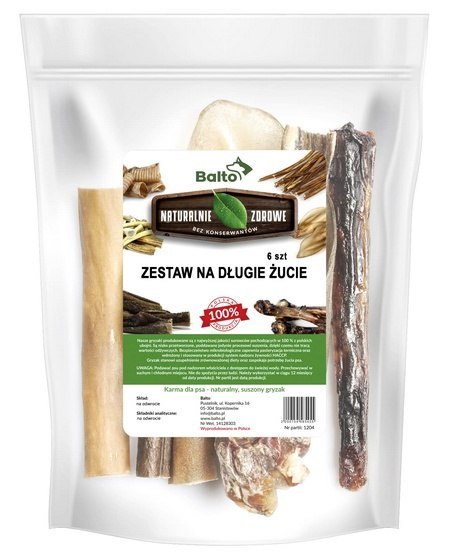 Balto Zestaw gryzaków na długie żucie 6szt– Twarde Gryzaki dla Małych i Średnich Psów