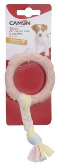 Camon TPR ring z warkoczem-Idealny Gryzak dla Małych Psów i Szczeniąt 7cm