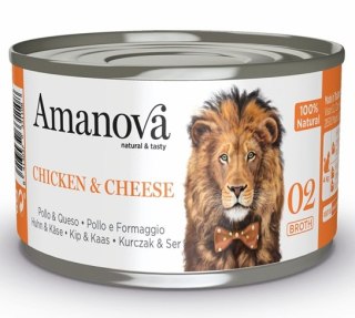 Amanova Cat kurczak i ser w bulionie puszka 70g, naturalna mokra karma [02]