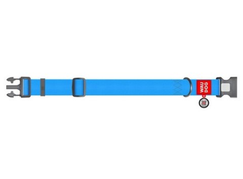 Collar Obroża wodoodporna z QR-paszportem, plastikowy fastex, XXL 35mm/46-70cm niebieska