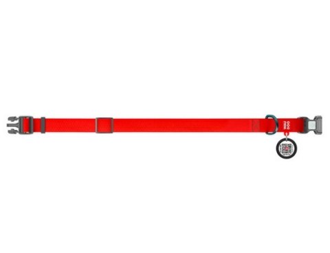 Collar Obroża wodoodporna z QR-paszportem, plastikowy fastex, M 20mm/28-40cm czerwona