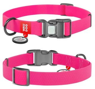 Collar Obroża wodoodporna z QR-paszportem, plastikowy fastex, S 15mm/25-35cm różowa
