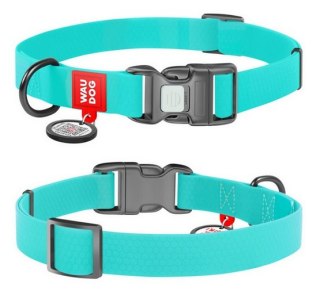 Collar WauDog Obroża wodoodporna z QR-paszportem, akumulująca światło, plastikowy fastex, 15mm/25-35cm