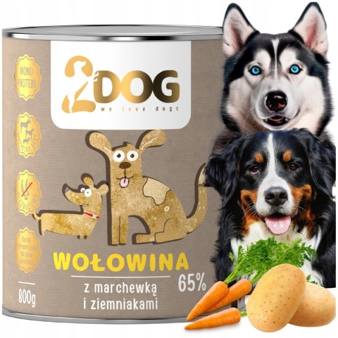 2Dog mokra karma wołowina z rosołem 800g