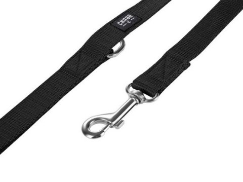 CHABA Smycz taśma - 25mm x 1,3m czarna dla dużych psów