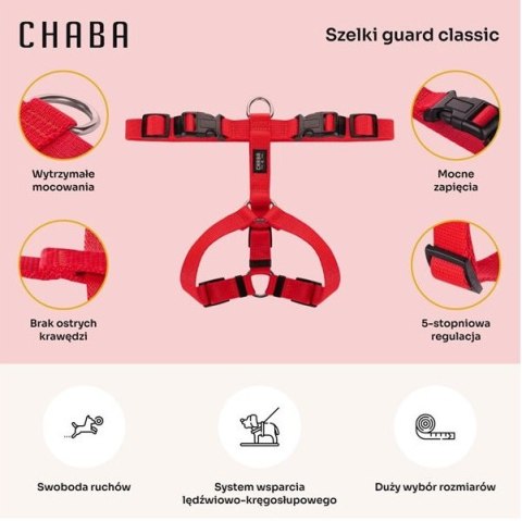 CHABA Szelki Guard L 2,5cm czerwone