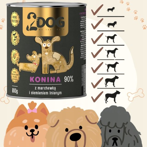 2Dog mokra karma konina z siemieniem 800g