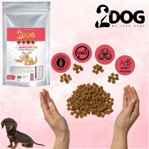 SUCHA KARMA DLA PSA 2Dog JAGNIĘCINA 12kg ZIMNOTŁOCZONA HIPOALERGICZNA MONO