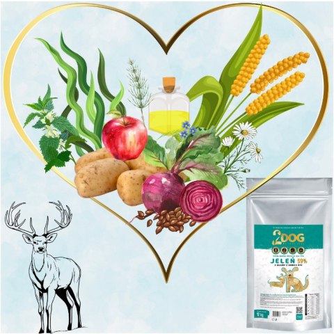 SUCHA KARMA DLA PSA 2Dog JELEŃ 12kg ZIMNOTŁOCZONA HIPOALERGICZNA BEZ GLUTEN